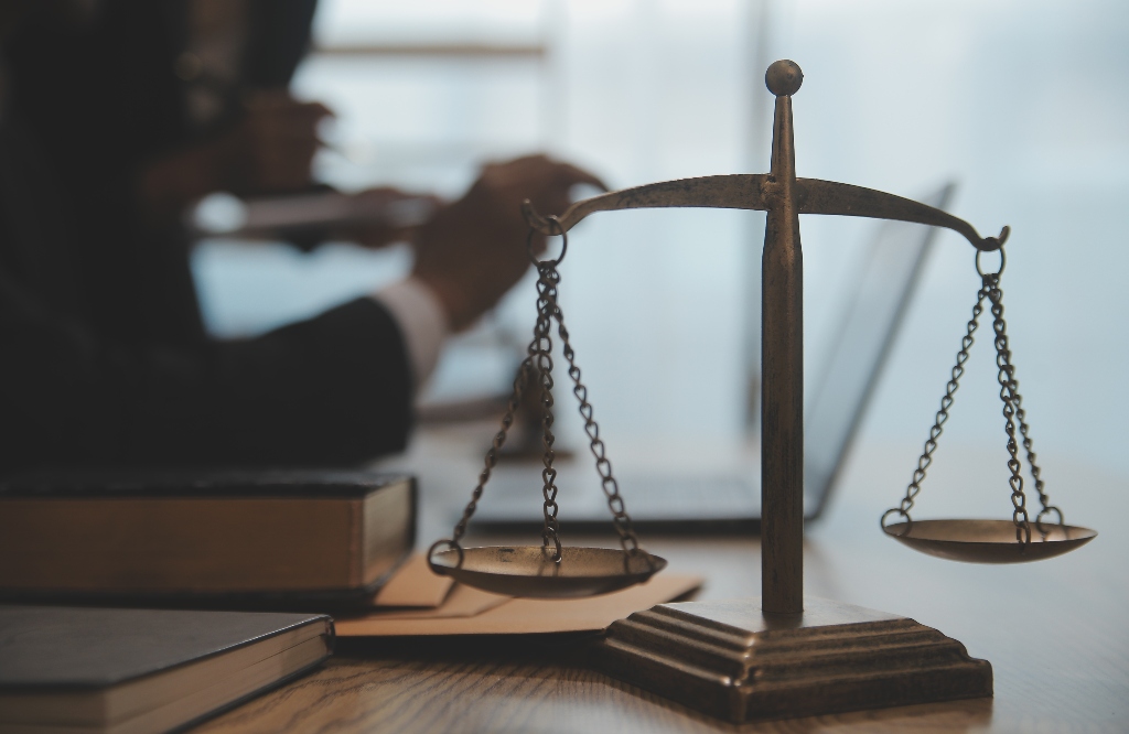 lawyer is working on client's trial