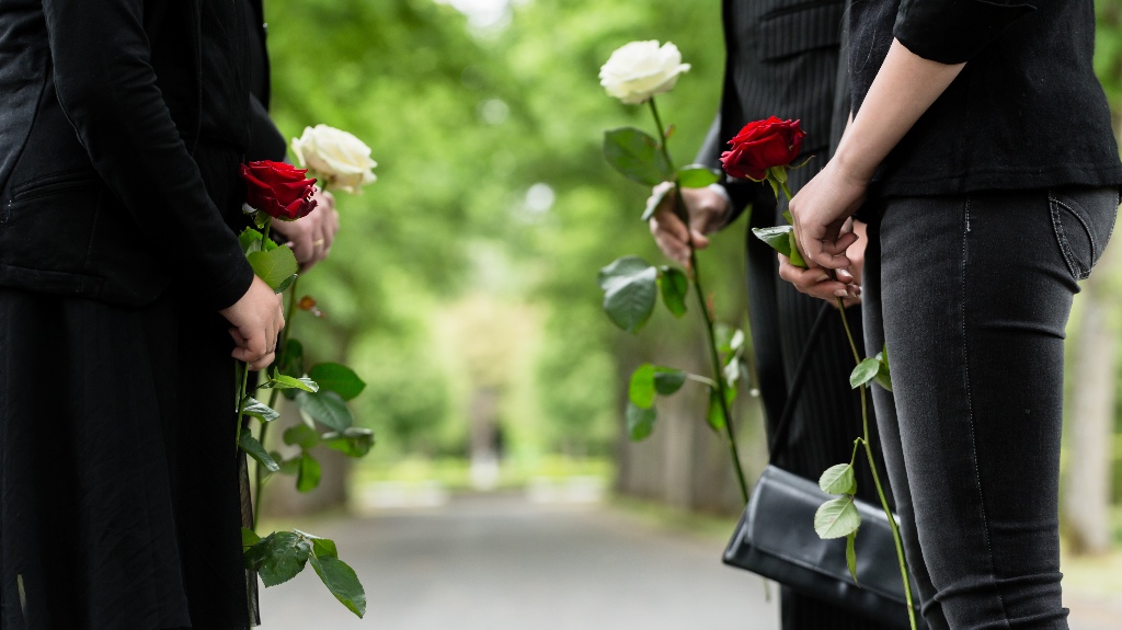 Family at a funeral
