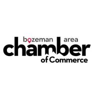 Logo of the Bozeman Area Chamber of Commerce with black and red text on white background.